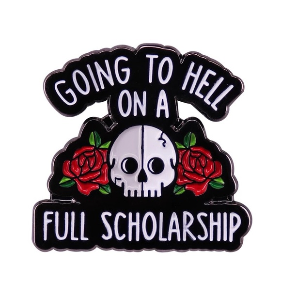 Going to Hell Funny Enamel Pin - Picture 1 of 2